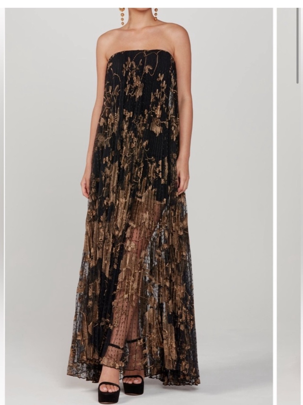 Helsi Delphine Strapless Madi Dress Metallic Gold Black